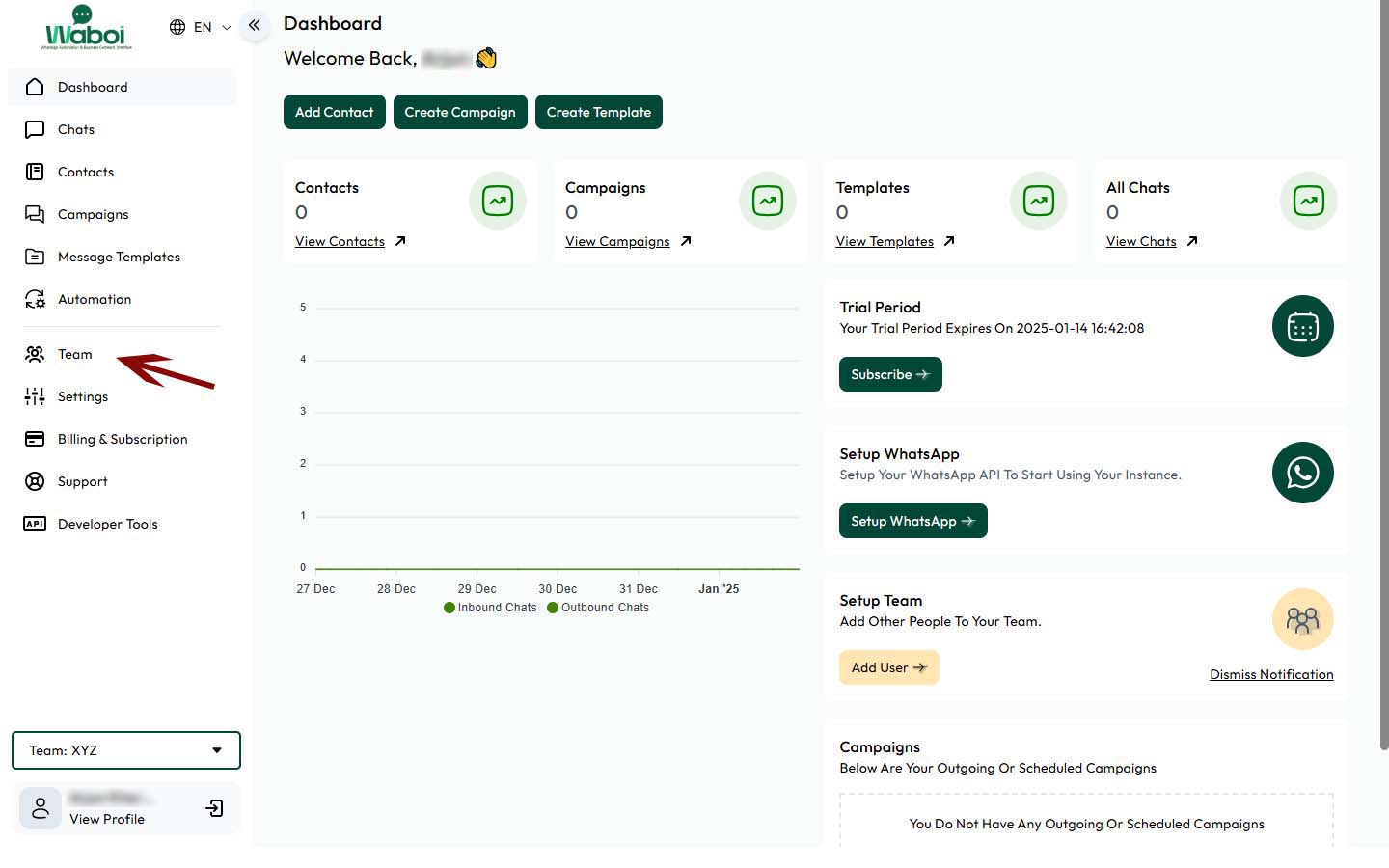 Team Onboarding in Waboi