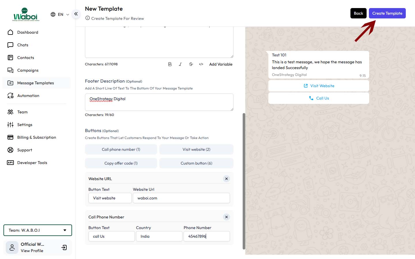 How To Create WhatsApp Message Templates - Waboi