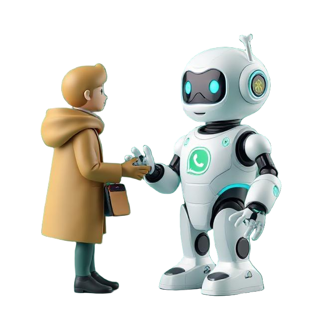 AI WhatsApp bot helping a customer in an automated conversation